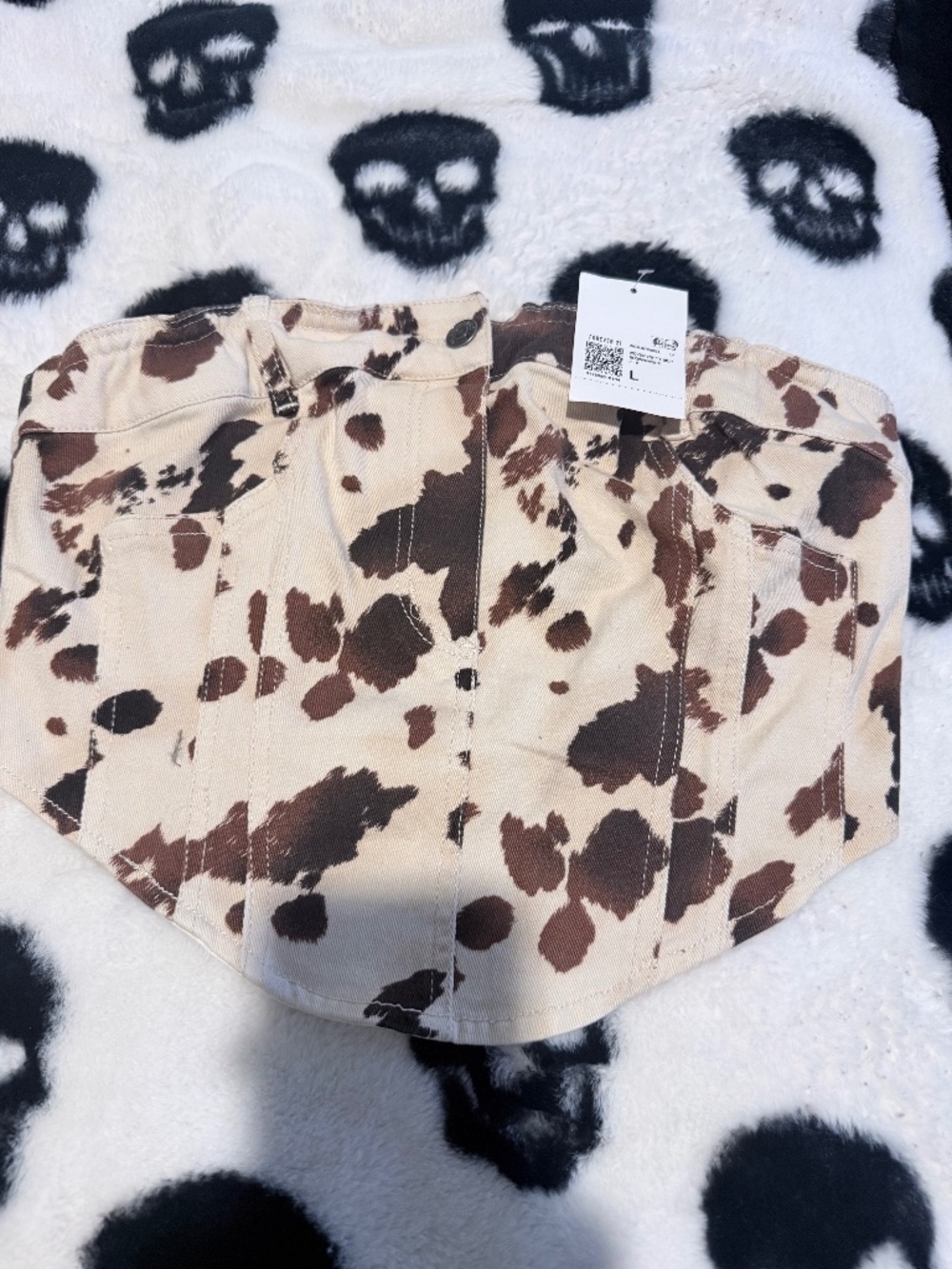 Cow Print Jean Tube Top